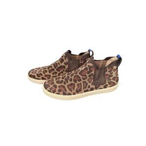 Rothy's Brown Wildcat Leopard Print Casual Pull On Ankle Chelsea Boot Size 12